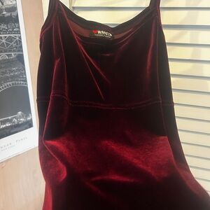 Velvet Burgundy Slip Dress